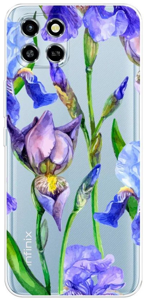 

Чехол Awog на Infinix Smart 6 HD "Синие ирисы", Разноцветный, 3101650-8