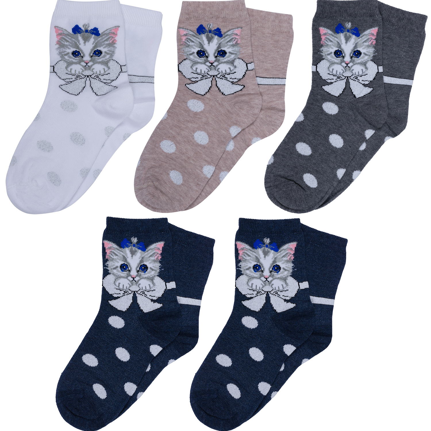 

Носки для девочек Rusocks 5-Д3-13030 цв. бежевый; серый; синий р. 26-28, 5-Д3-13030