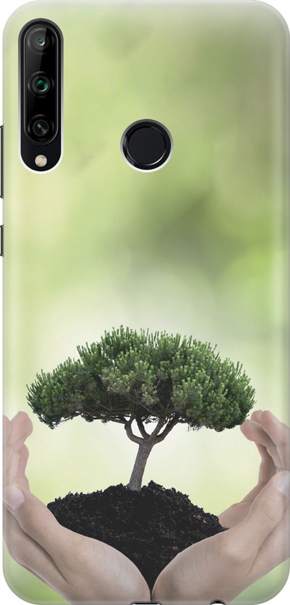 

Чехол на Honor 9C/Huawei P40 Lite E "Оберегайте природу", Бежевый;зеленый, 2781