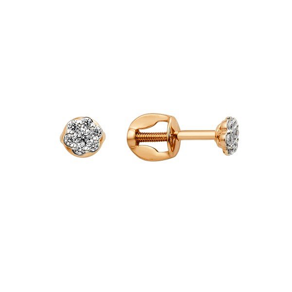 

Серьги пусеты из золота TEO MAORI 8007092-5102, фианит, 8007092-5102