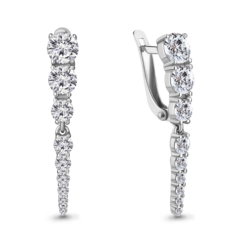

Серьги из серебра с фианитом Aquamarine Aquamarine 49451А_925_р, 49451А_925_р