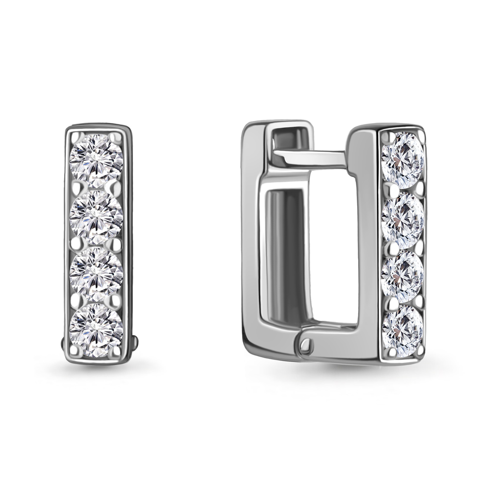 

Серьги из серебра с фианитом Aquamarine Aquamarine 49449А_925_р, 49449А_925_р