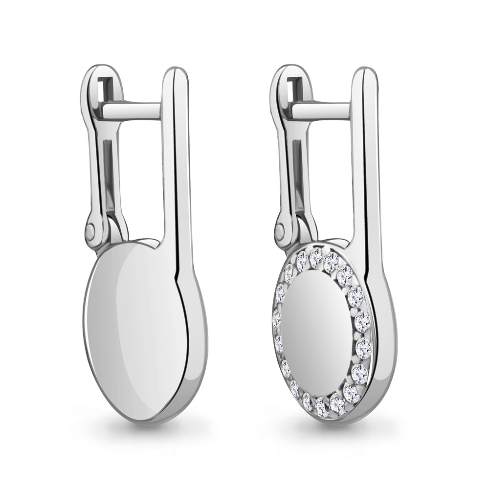 

Серьги из серебра с фианитом Aquamarine Aquamarine 49443А_925_р, 49443А_925_р