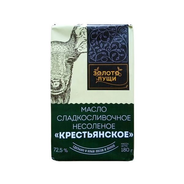 фото Сливочное масло золото пущи 72,5% бзмж 180 г