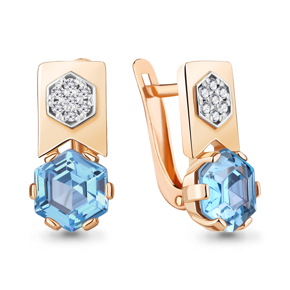 

Серьги из серебра с фианитом Aquamarine Aquamarine 4944192А_925_з, 4944192А_925_з