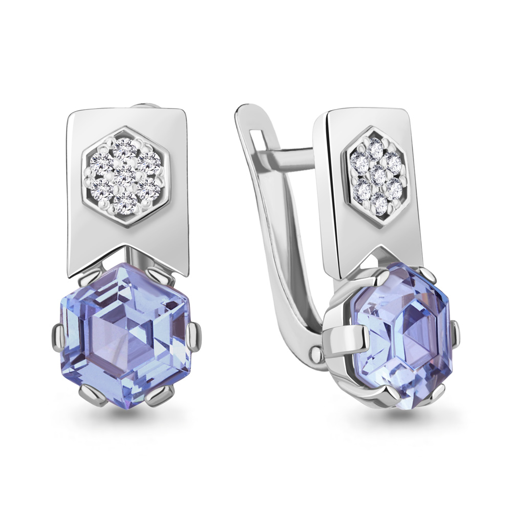 

Серьги из серебра с фианитом Aquamarine Aquamarine 49441603А_925_р, 49441603А_925_р