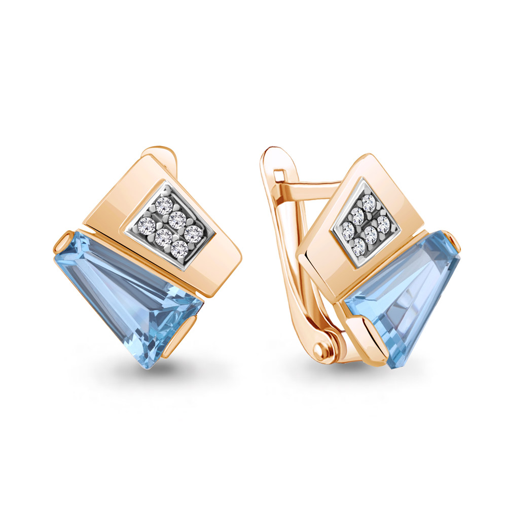

Серьги из серебра с фианитом Aquamarine Aquamarine 4943992А_925_з, 4943992А_925_з