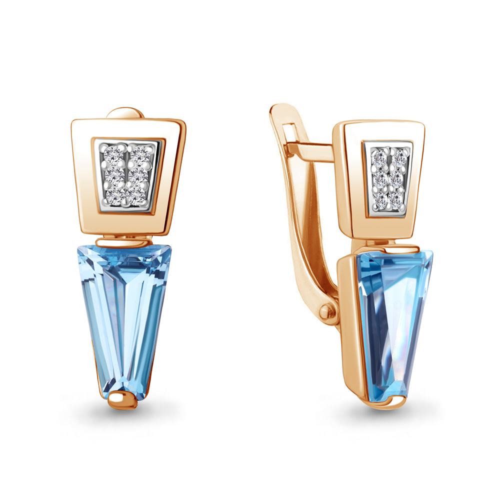 

Серьги из серебра с фианитом Aquamarine Aquamarine 4943892А_925_з, 4943892А_925_з