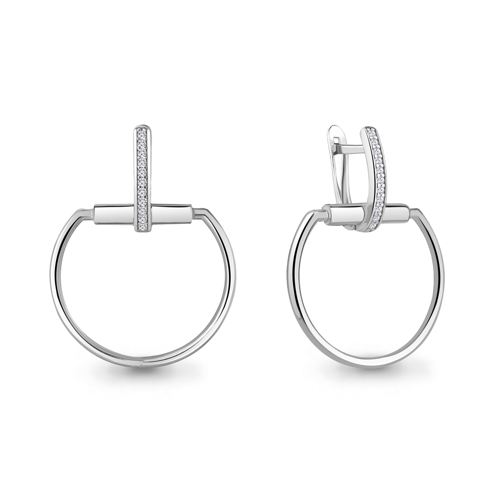

Серьги из серебра с фианитом Aquamarine Aquamarine 49436А_925_р, 49436А_925_р