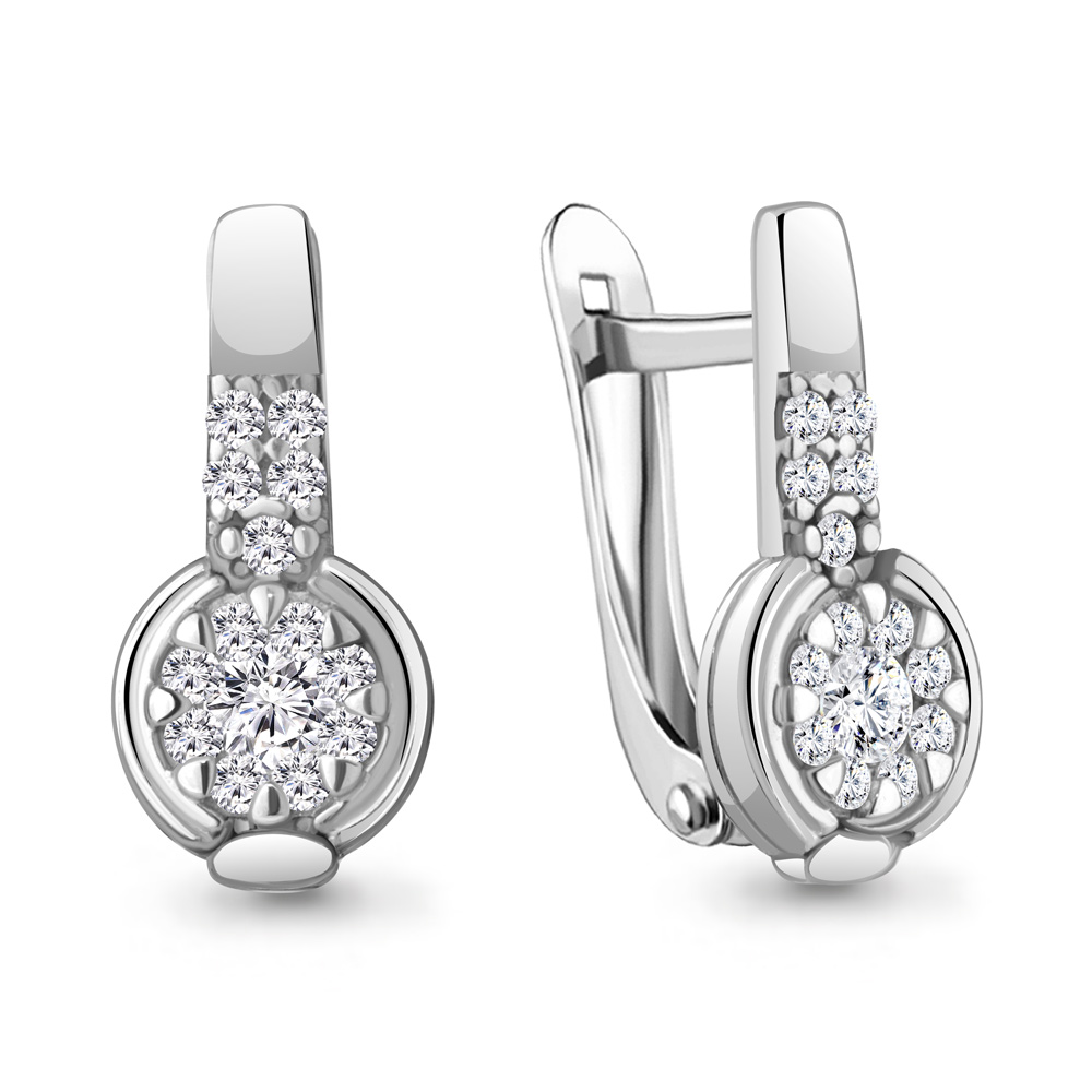 

Серьги из серебра с фианитом Aquamarine Aquamarine 49433А_925_р, 49433А_925_р