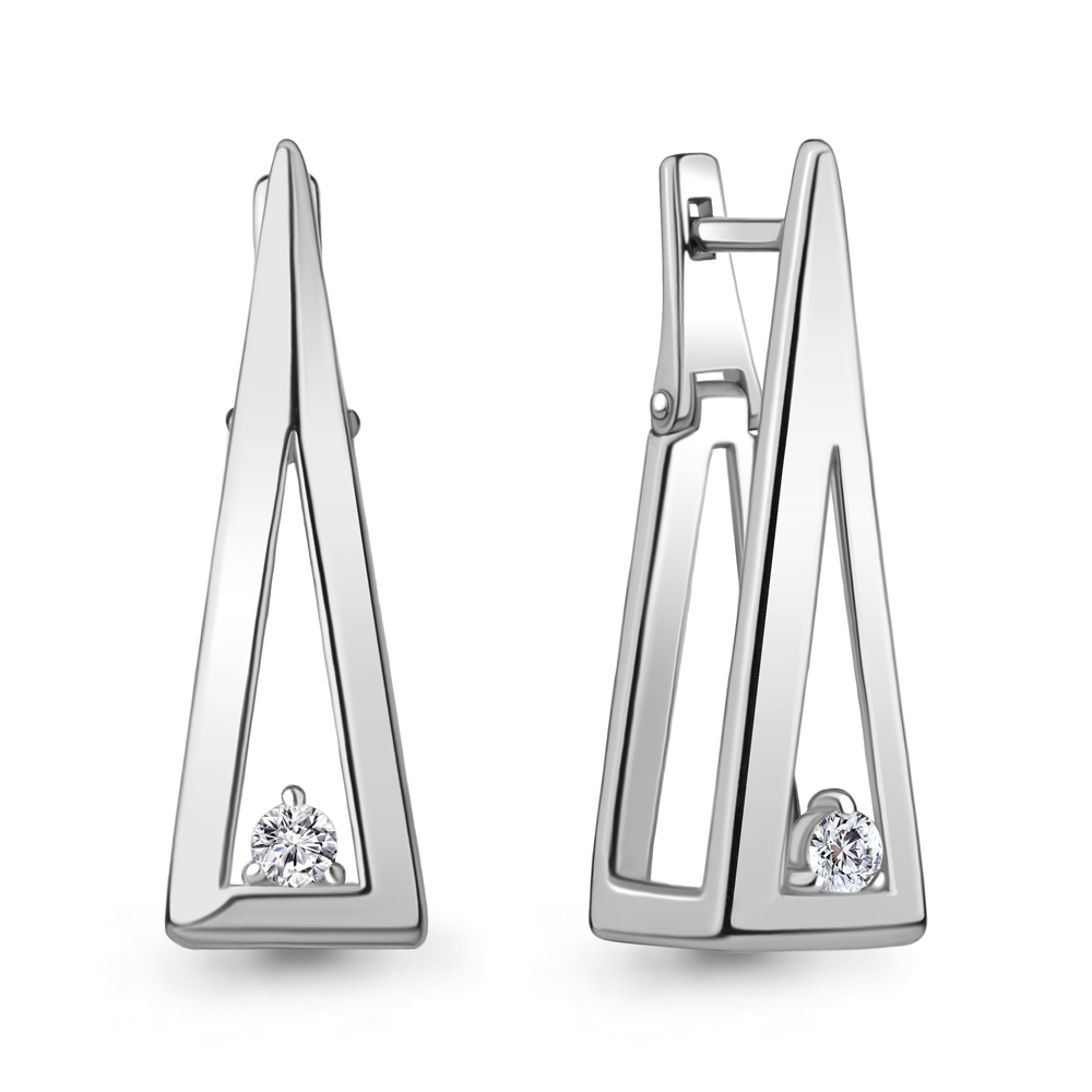 

Серьги из серебра с фианитом Aquamarine Aquamarine 49430А_925_р, 49430А_925_р