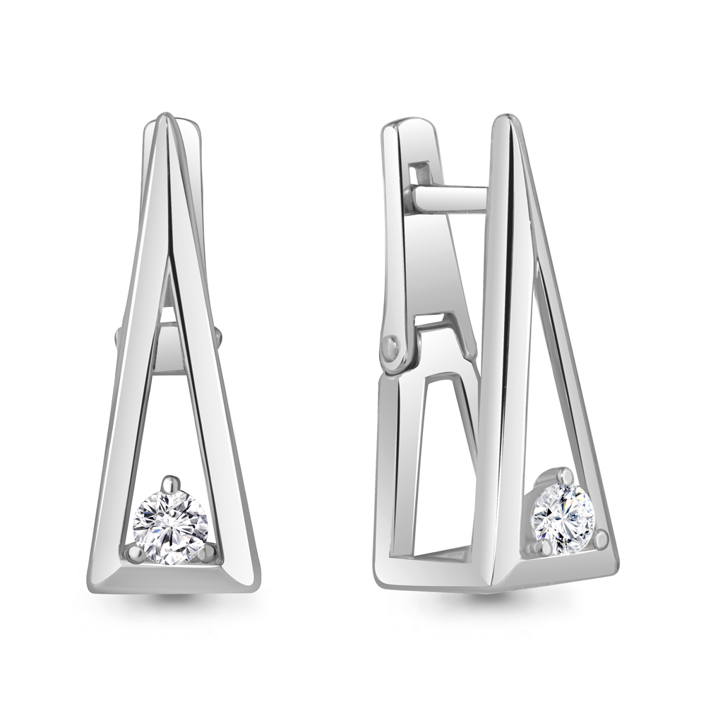 

Серьги из серебра с фианитом Aquamarine Aquamarine 49429А_925_р, 49429А_925_р