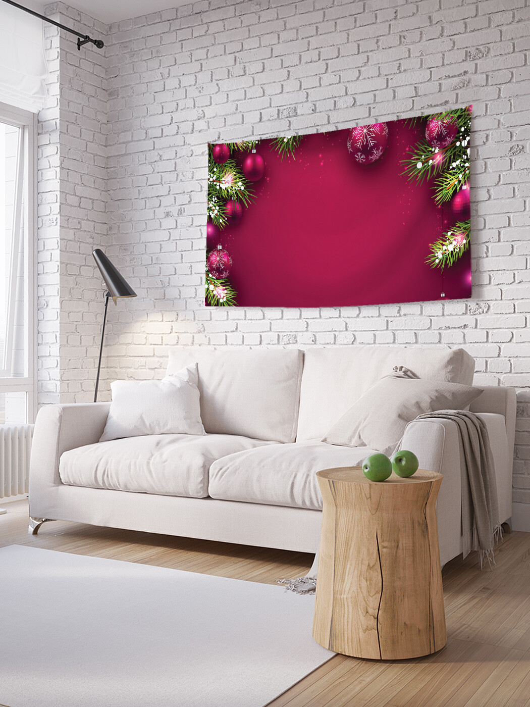 

Горизонтальное фотопанно JoyArty Еловые игрушки, из ткани, 100х150 см