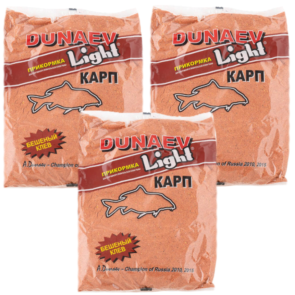 

Прикормка рыболовная Dunaev Light Карп 3 упаковки, Разноцветный, Light