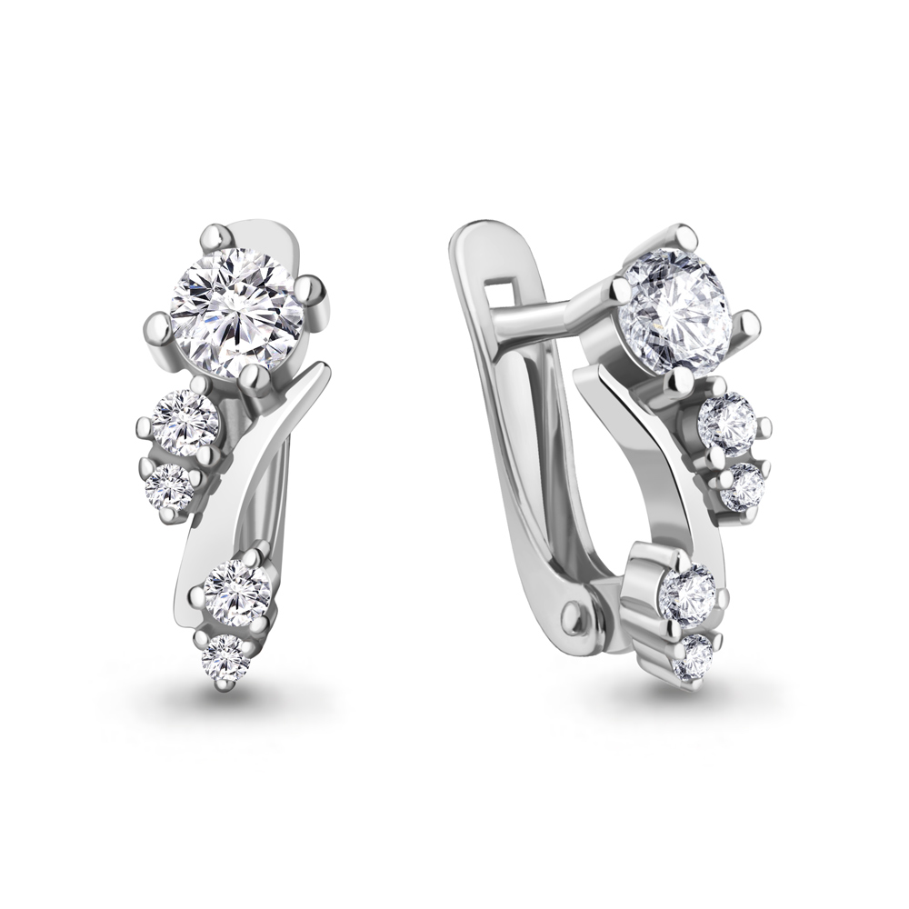 

Серьги из серебра с фианитом Aquamarine Aquamarine 49416А_925_р, 49416А_925_р