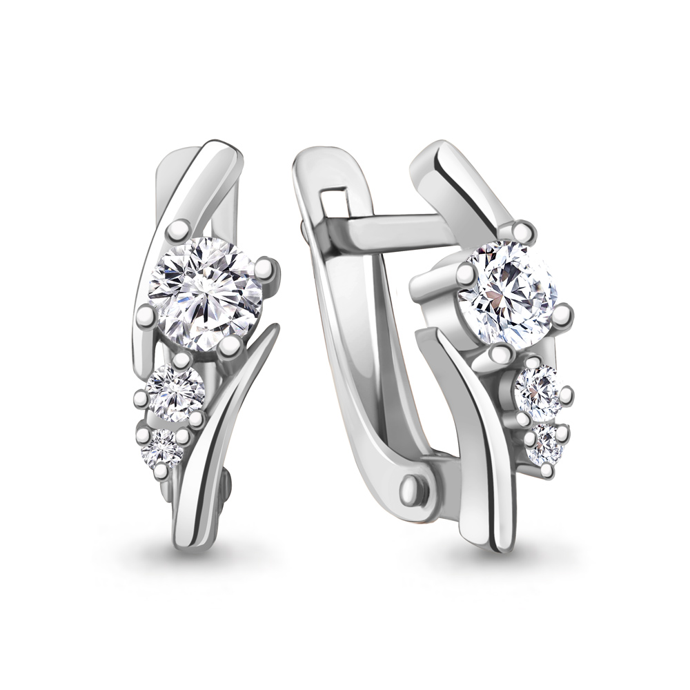 

Серьги из серебра с фианитом Aquamarine Aquamarine 49415А_925_р, 49415А_925_р