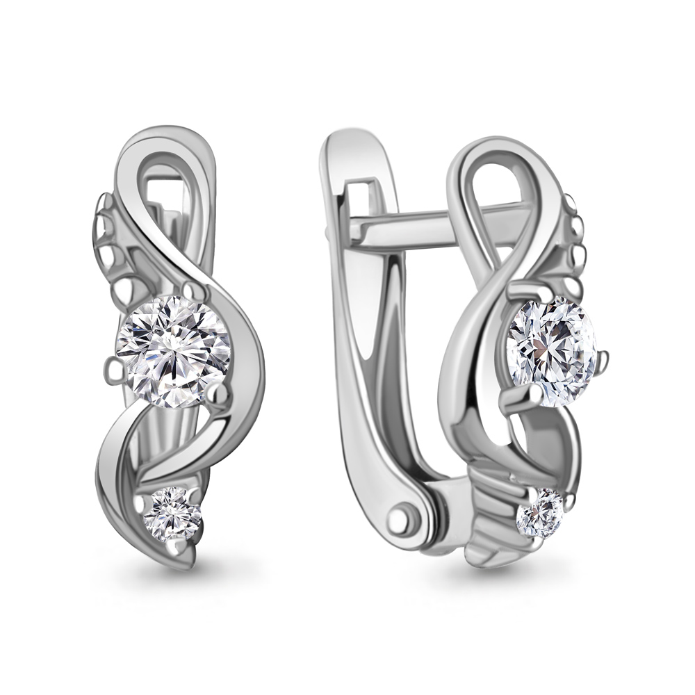 

Серьги из серебра с фианитом Aquamarine Aquamarine 49412А_925_р, 49412А_925_р