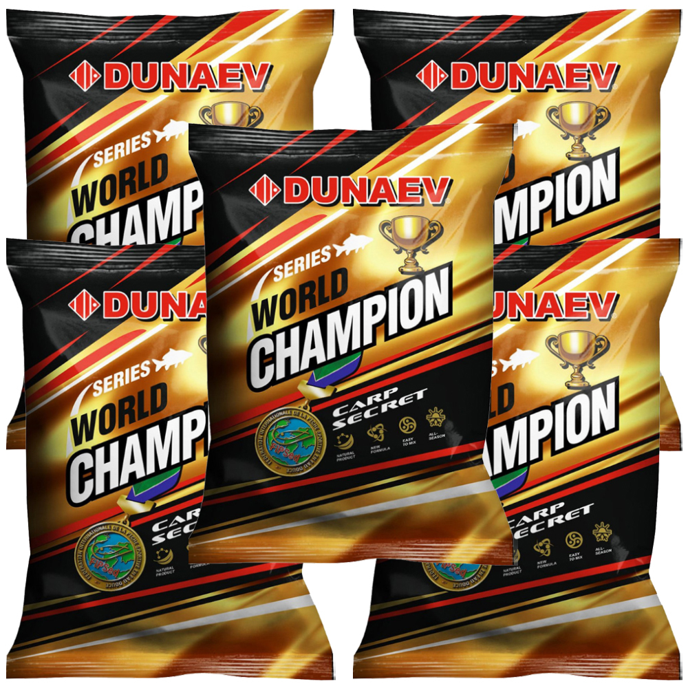 

Прикормка рыболовная Dunaev World Champion Carp Secret 5 упаковок, Разноцветный, World Champion