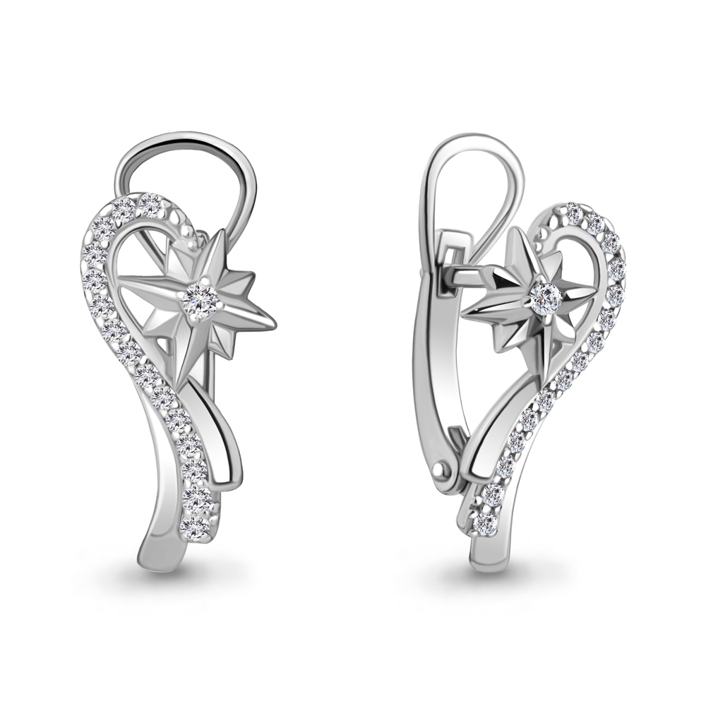 

Серьги из серебра с фианитом Aquamarine Aquamarine 49411А_925_р, 49411А_925_р