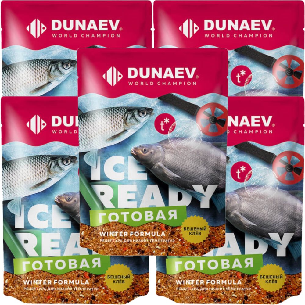 Прикормка рыболовная Dunaev Ice Ready Лещ 5 упаковок
