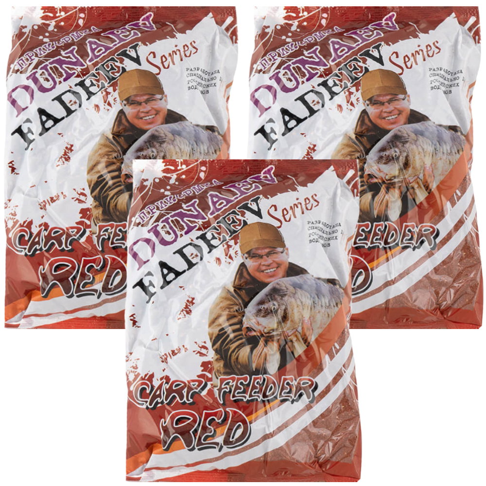 

Прикормка рыболовная Dunaev Fadeev Feeder Carp Red 3 упаковки, Разноцветный, Fadeev