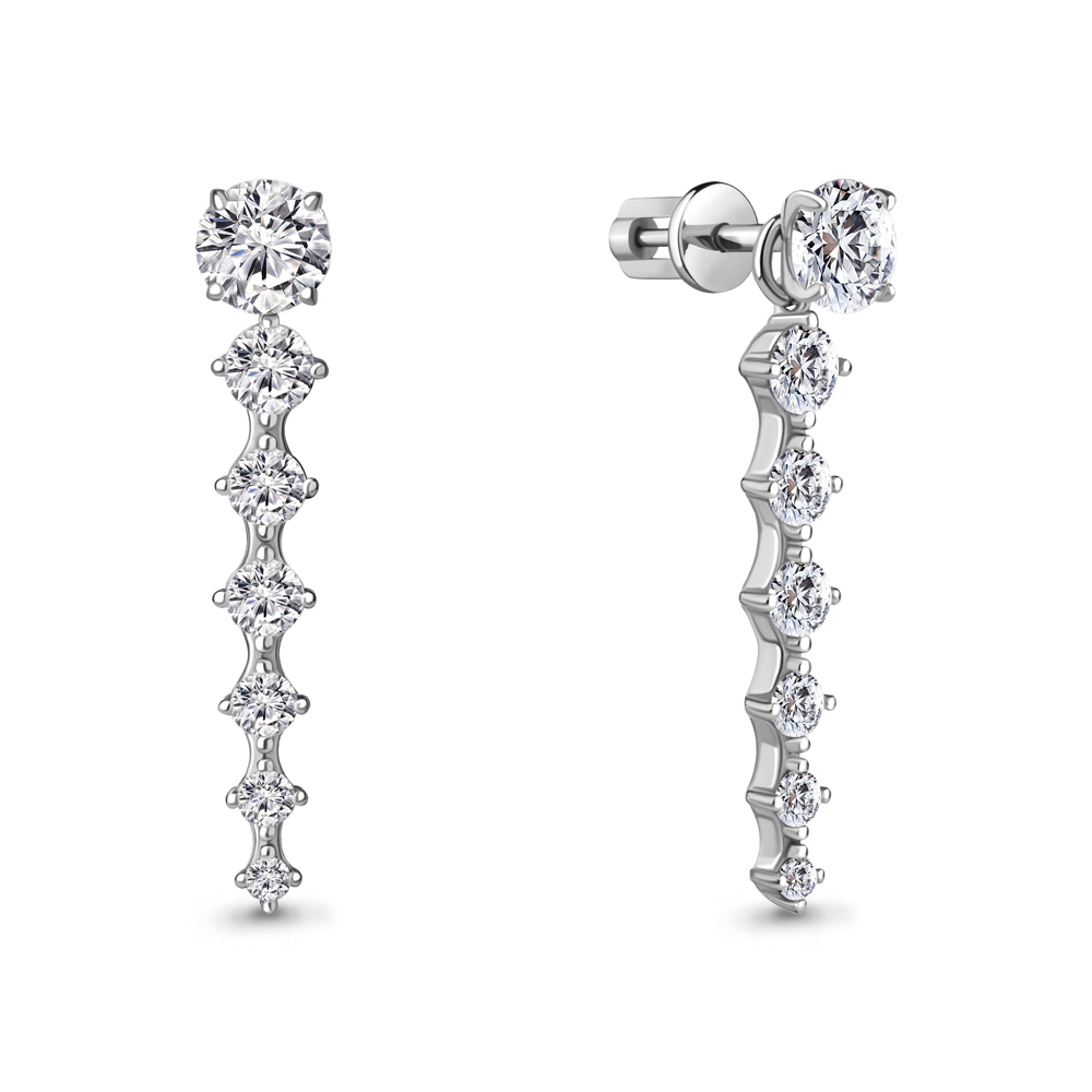 

Серьги из серебра с фианитом Aquamarine Aquamarine 49399А_925_р, 49399А_925_р