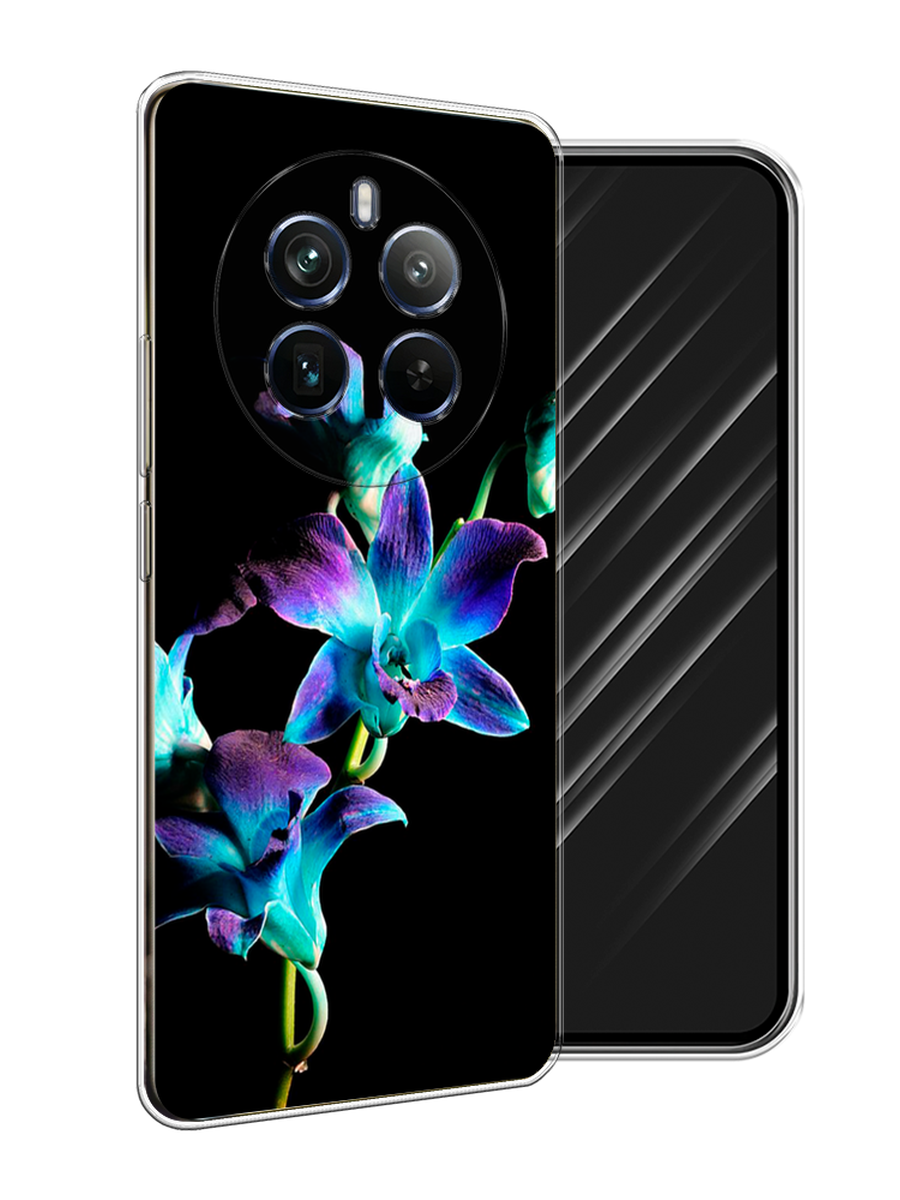 

Чехол Awog на Realme 12+ "Синий цветок на черном", Черный;голубой;синий, 2516350-1