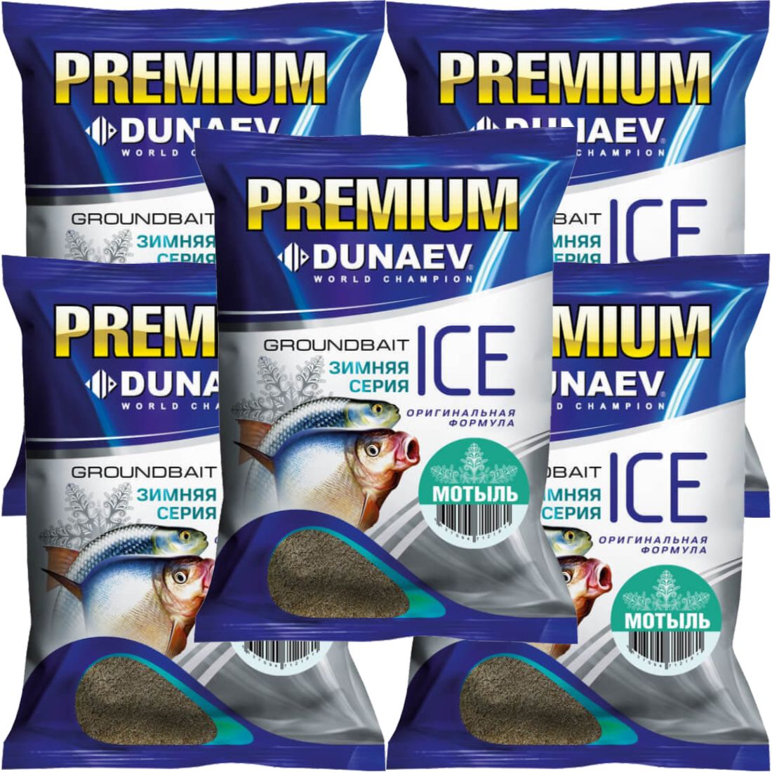 

Прикормка рыболовная Dunaev Ice Premium Мотыль 5 упаковок, Разноцветный, Ice Premium