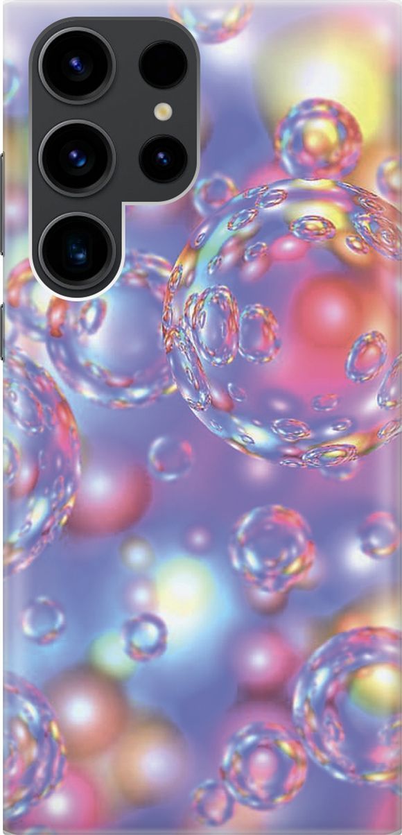 

Чехол на Samsung Galaxy S23 Ultra "Необычные пузырьки", Белый;розовый, 158328