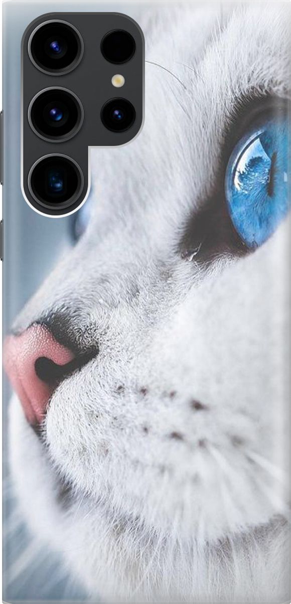 

Чехол на Samsung Galaxy S23 Ultra "Кошачий взгляд", Белый;голубой, 158335