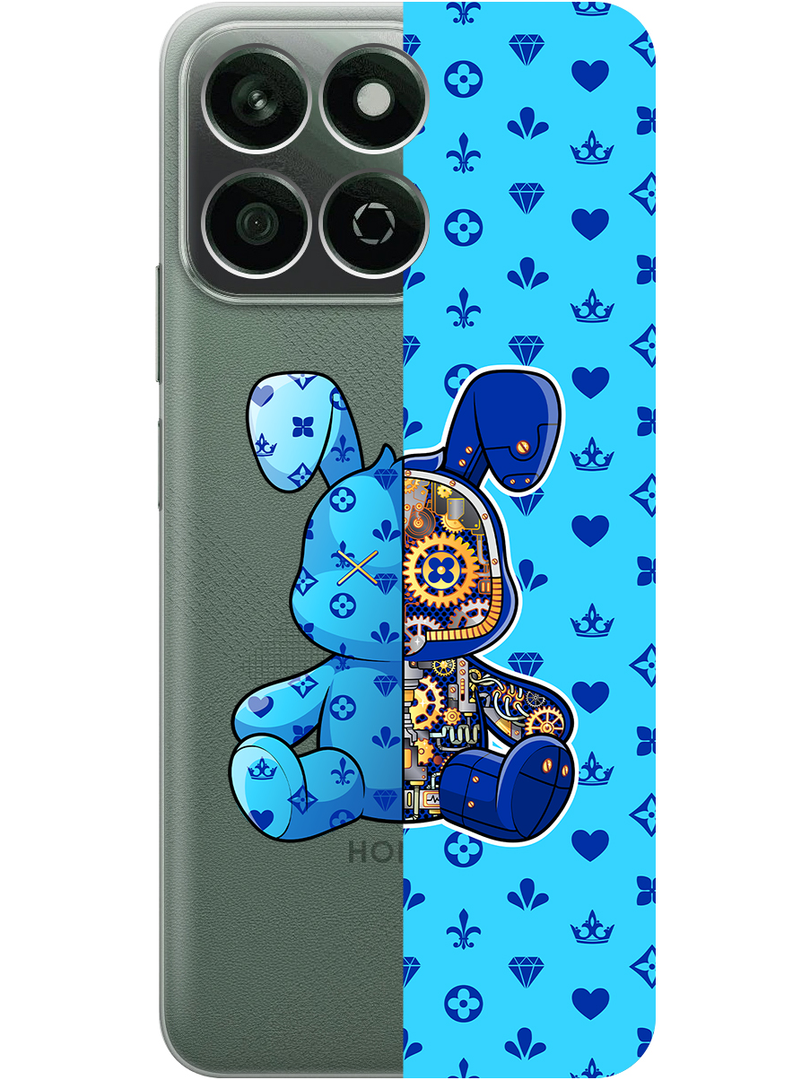 

Силиконовый чехол на Honor X7C с принтом "Голубой Кролик", Прозрачный;голубой;синий, 786720571