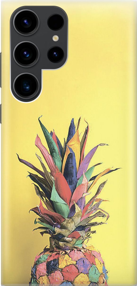 

Чехол на Samsung Galaxy S23 Ultra "Ананас на желтом", Желтый;синий, 158330