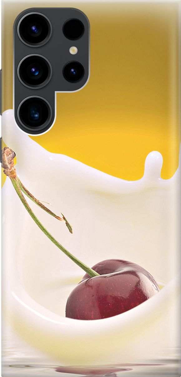 

Чехол на Samsung Galaxy S23 Ultra "Ягода в молоке", Белый;желтый, 158330