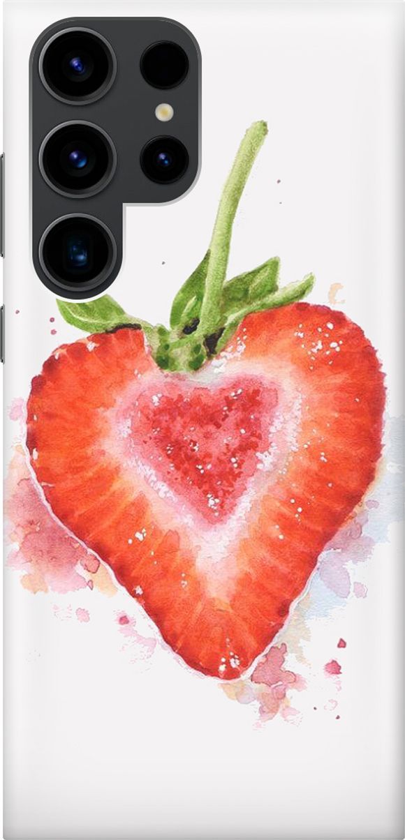 

Чехол на Samsung Galaxy S23 Ultra "Акварельная клубничка", Белый;красный, 158330