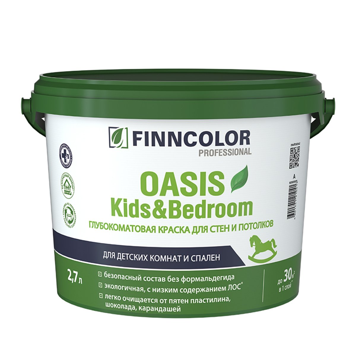 

Краска для стен и потолков Oasis Kids&Bedroom FINNCOLOR база С бесцветная 2,7 л