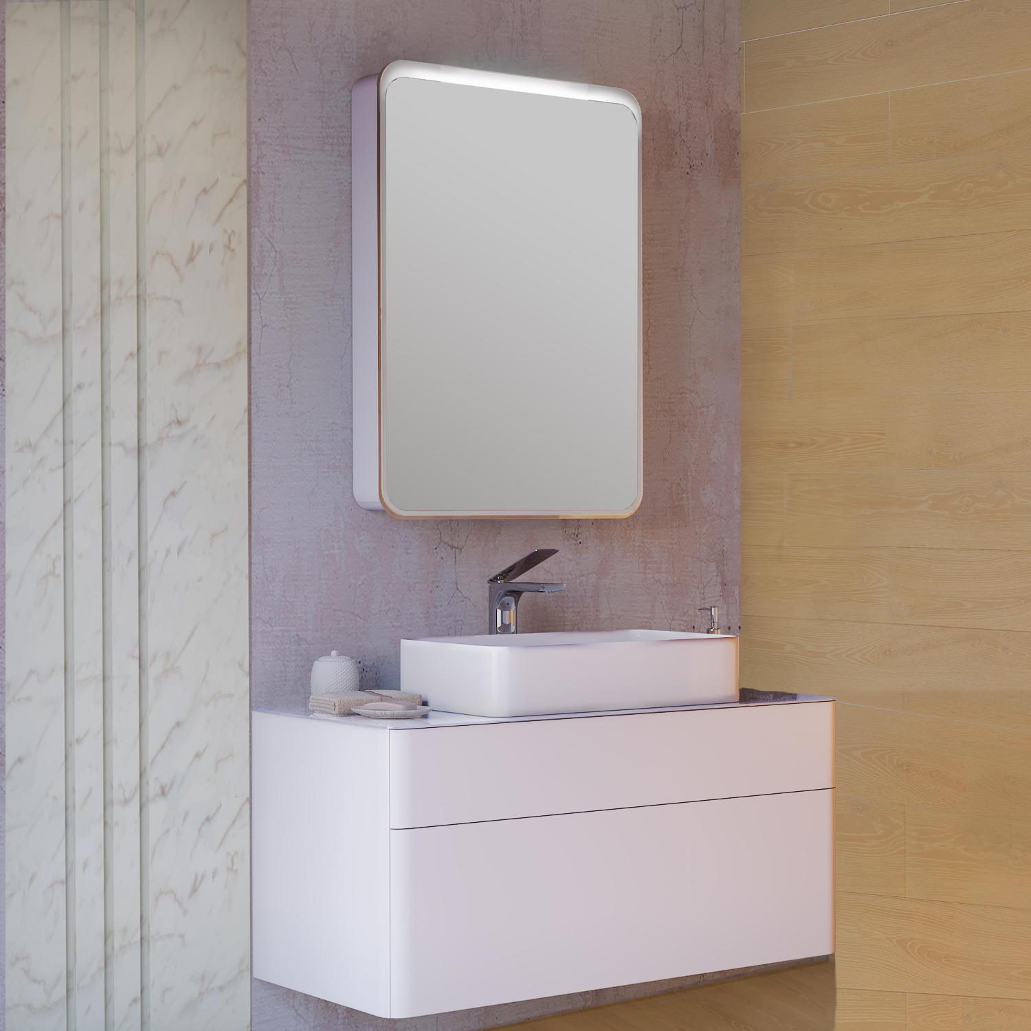 

Мебель для ванной Raval Pure 100 подвесная, Белый, Pure 100 подвесная