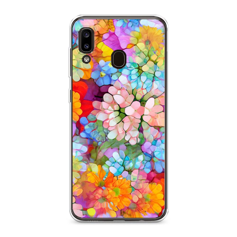 

Чехол на Samsung Galaxy A30 "Цветы витраж", Оранжевый;розовый;голубой, 27550-3
