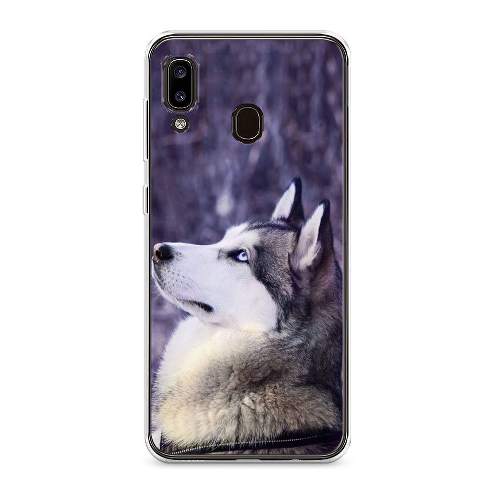 

Чехол на Samsung Galaxy A30 "Хаски 1", Фиолетовый;белый, 27550-1