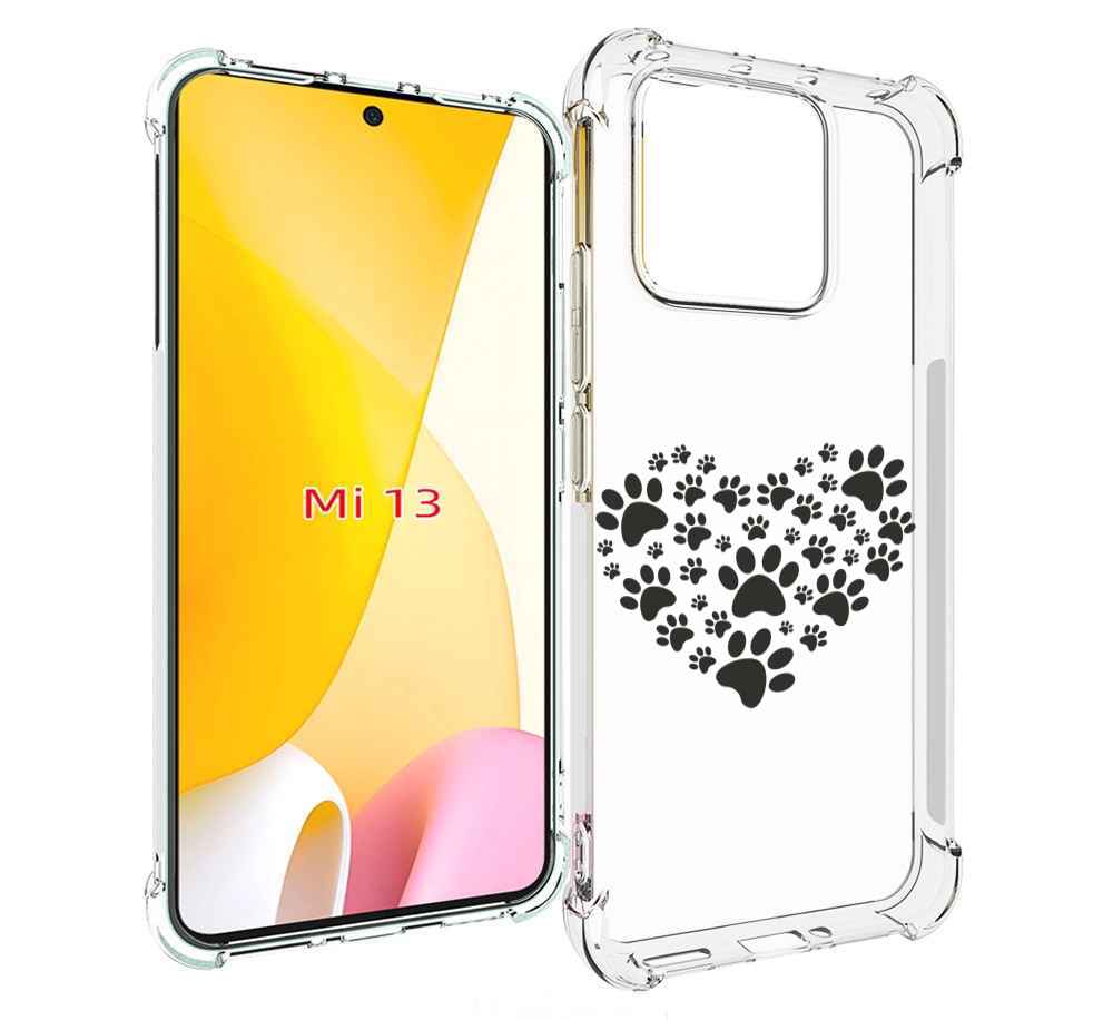 

Чехол MyPads следы-в-сердечке для Xiaomi 13, Прозрачный, Tocco
