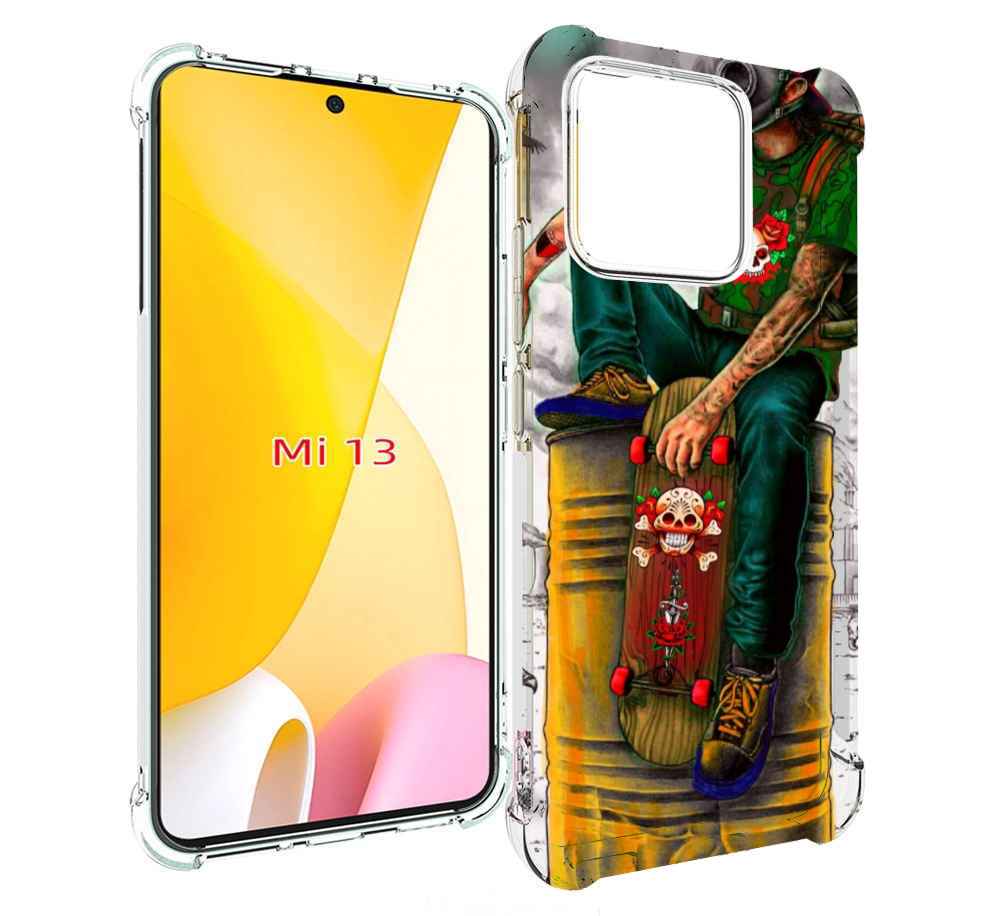 Чехол MyPads скейтер в противогазе для Xiaomi 13