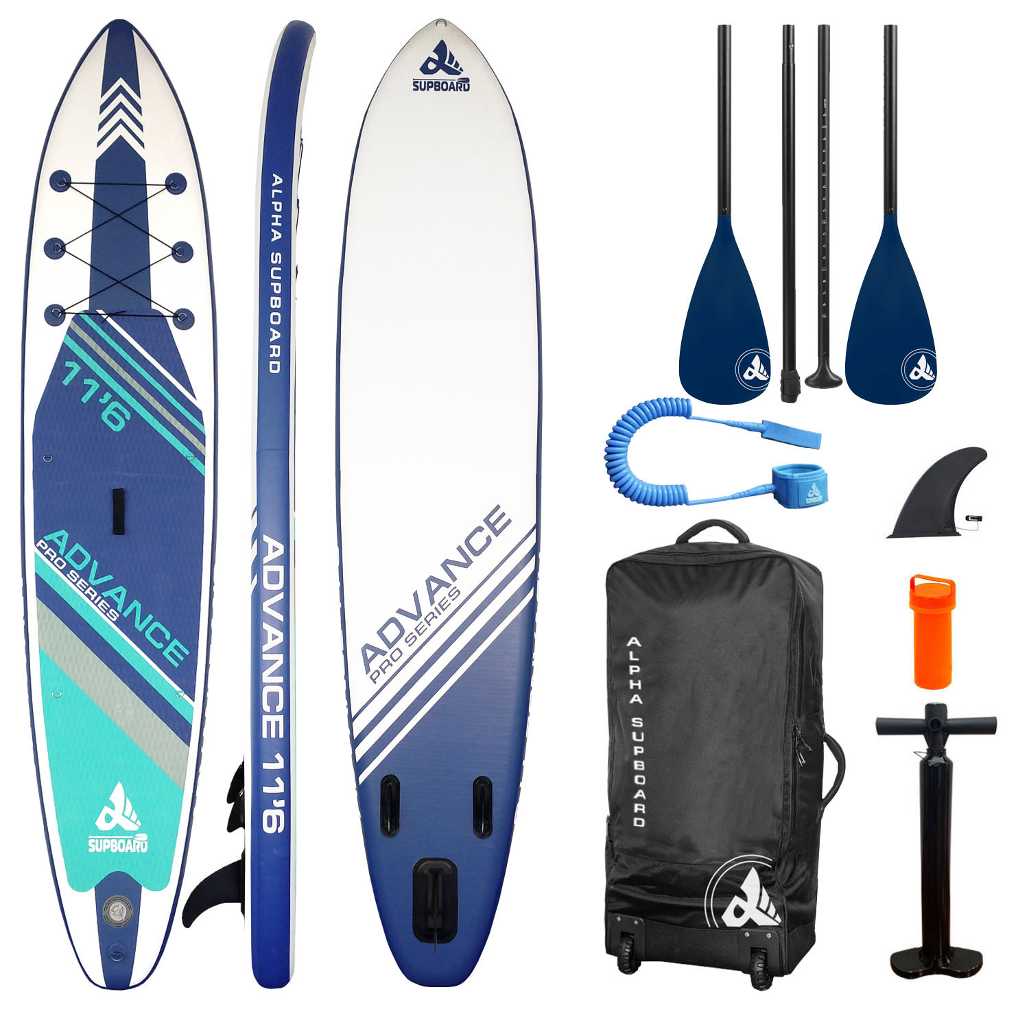 фото Надувная sup-доска alpha supboard advance pro-11.6 comfort blue (353 x 76 x 15 см) alpha caprice