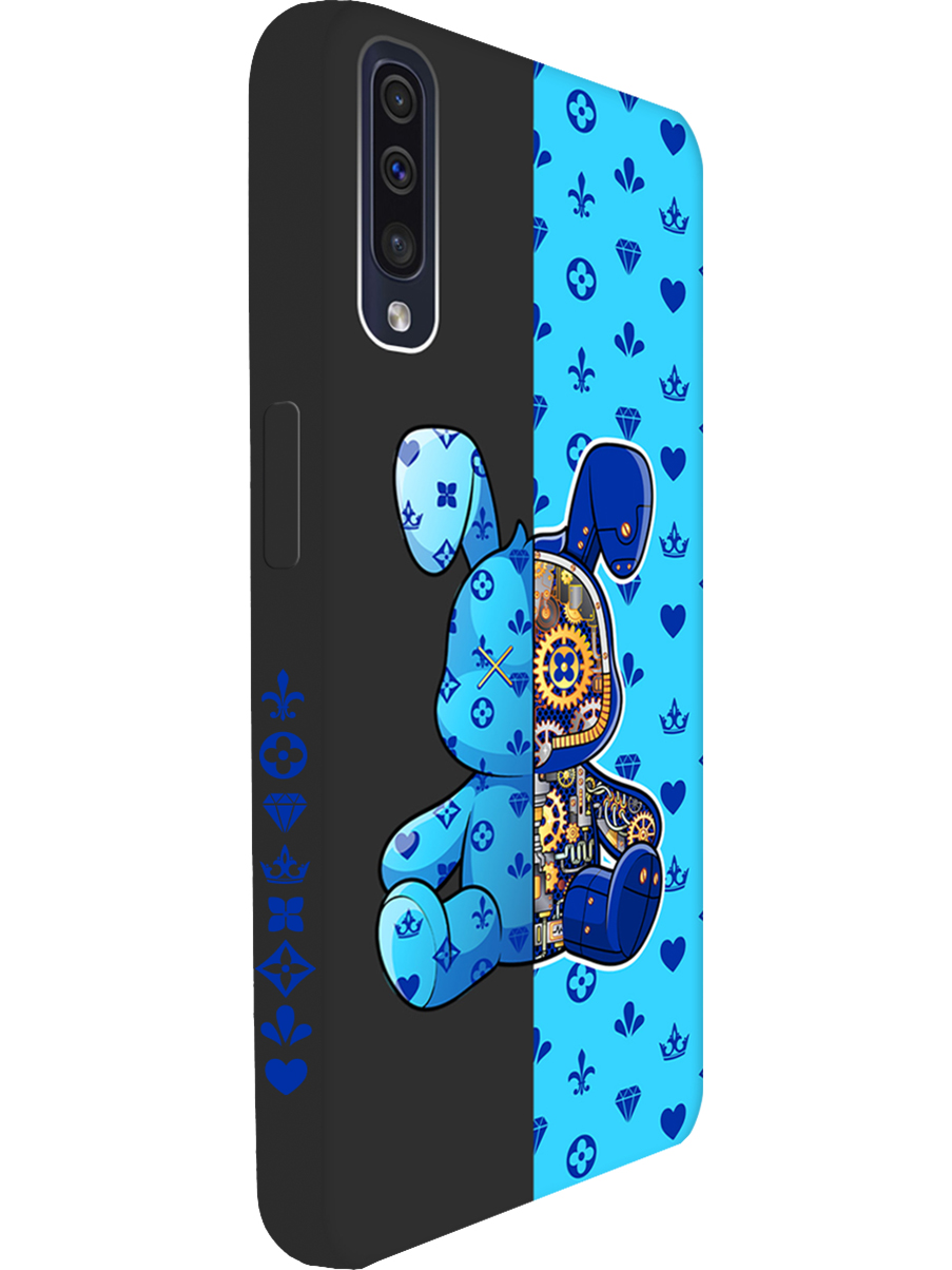

Силиконовый чехол на Samsung Galaxy A50 / A50s / A30s с принтом матовый черный 820958, Голубой;синий;черный, 720772271