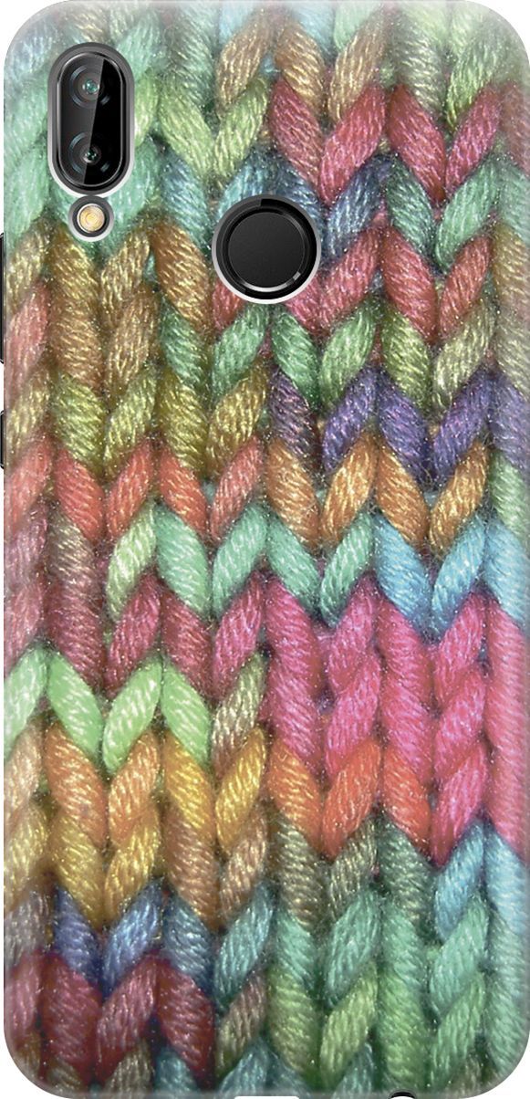 

Чехол на Huawei P20 Lite/Nova 3e "Разноцветная вязка", Голубой;зеленый, 2775