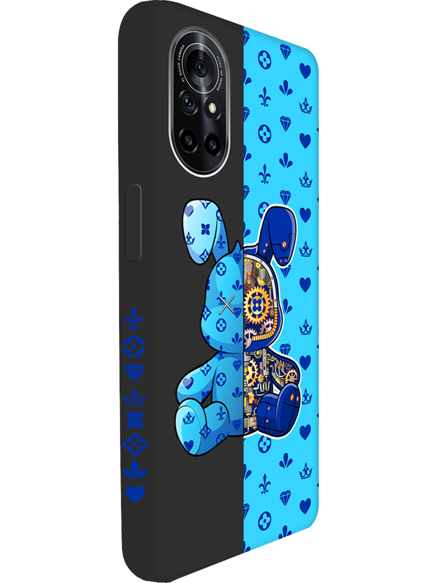 

Силиконовый чехол на Huawei Nova 8 с принтом "Голубой Кролик" матовый черный, Голубой;синий;черный, 731079571