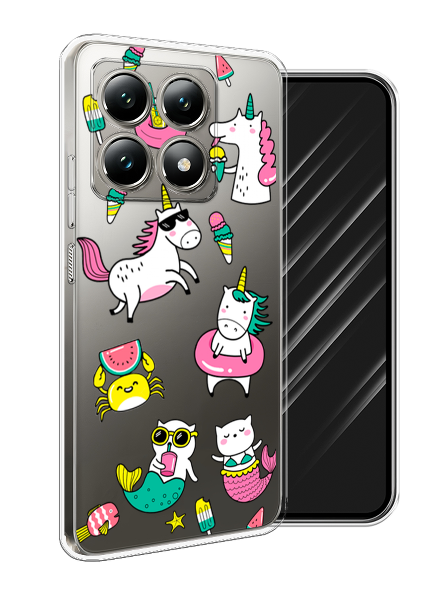 

Чехол Awog на Xiaomi 14T "На отдыхе", Белый;бирюзовый;розовый, 322850-1