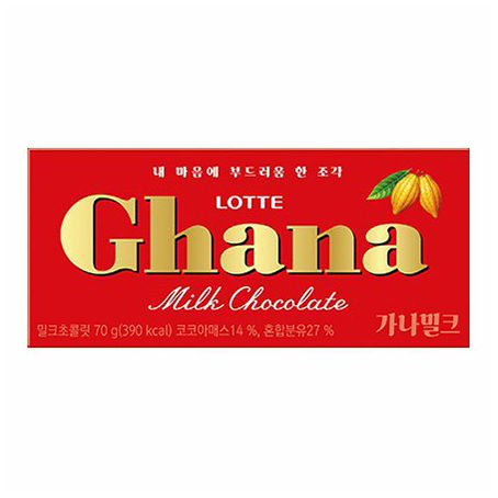 Шоколад Lotte Ghana Milk Chocolate молочный 70 г