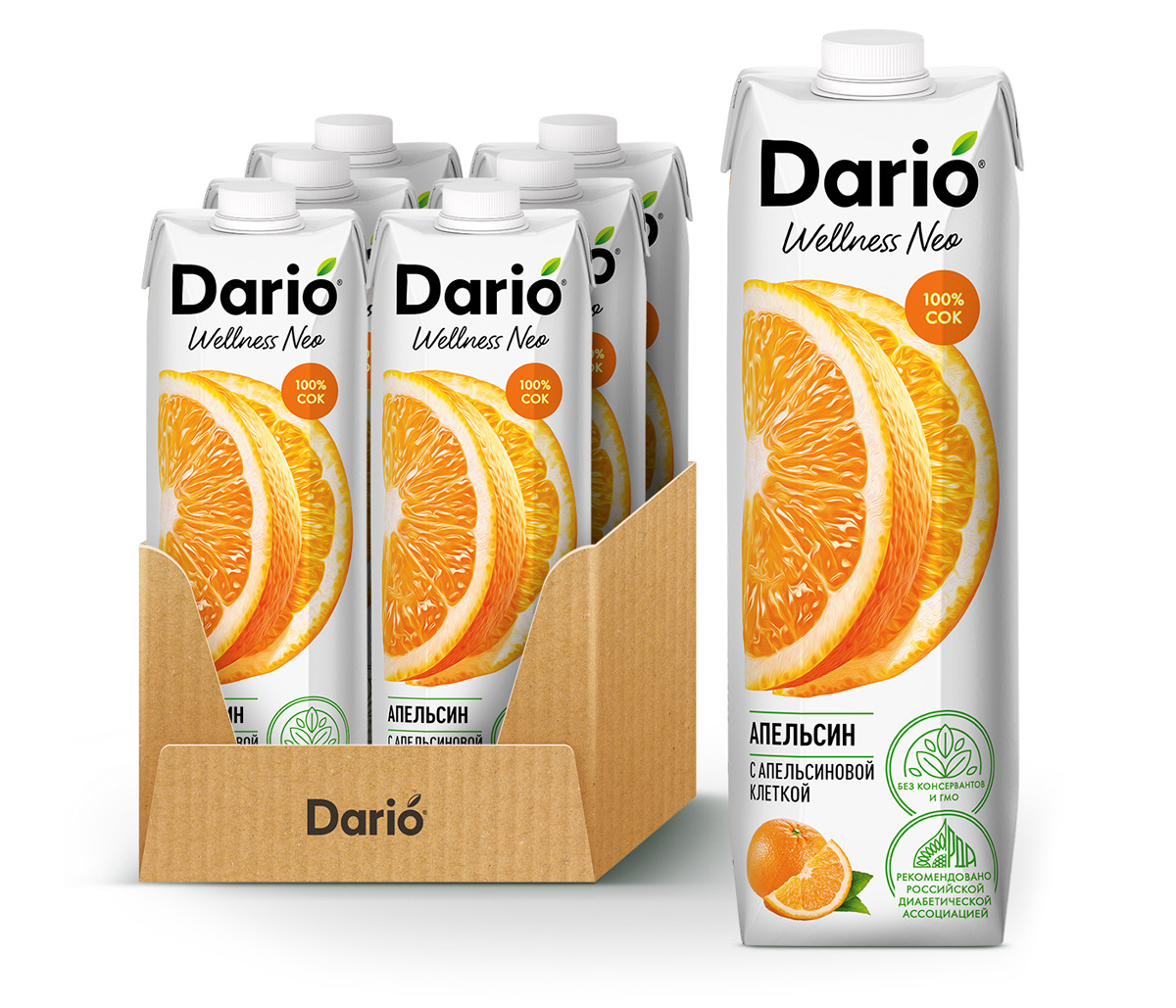 

Сок Dario Wellness апельсин с мякотью 1 л