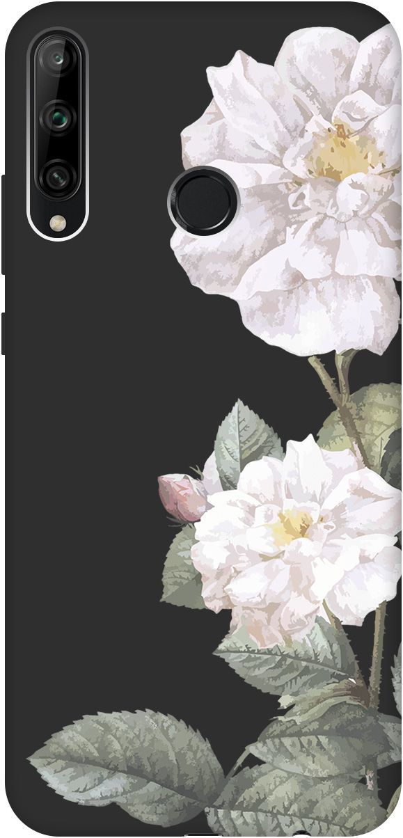 

Чехол на Honor 9C/Huawei P40 Lite E "White Rose" черный, Черный;желтый, 2466