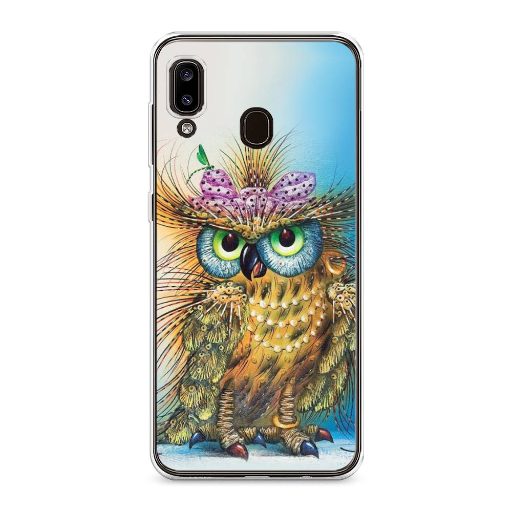 

Чехол на Samsung Galaxy A30 "Модная сова", Коричневый;голубой, 27550-1