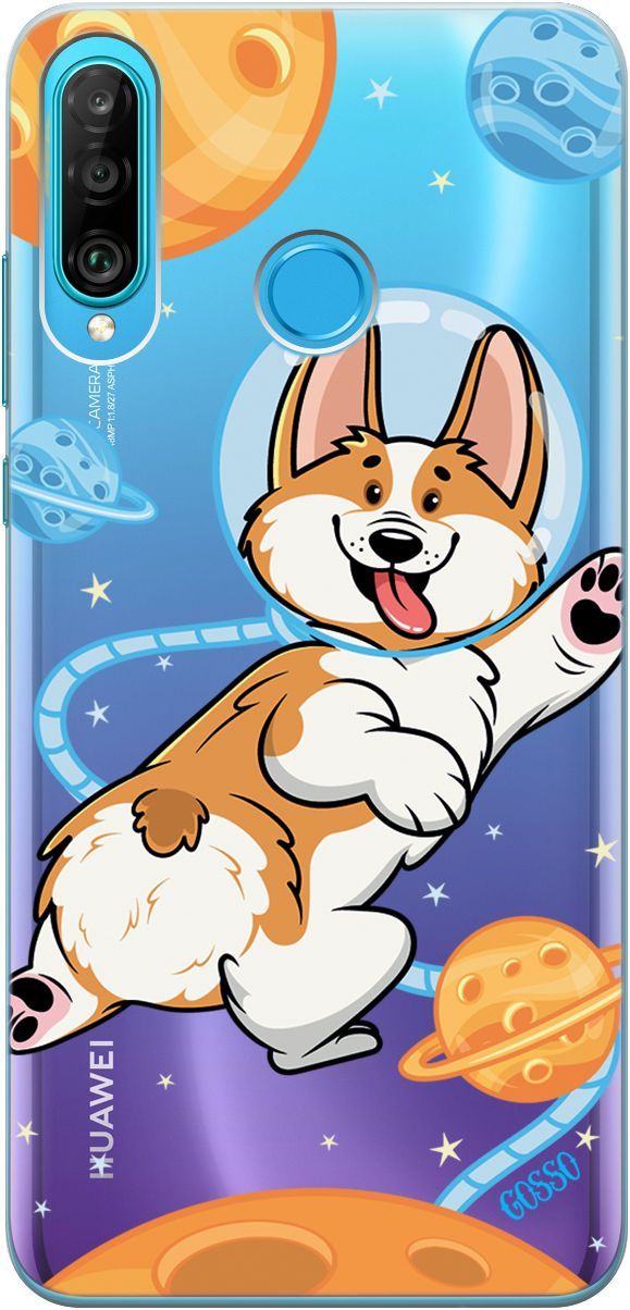 

Чехол на Honor 20 Lite/20s/Huawei P30 Lite "CosmoCorgi" прозрачный, 1692